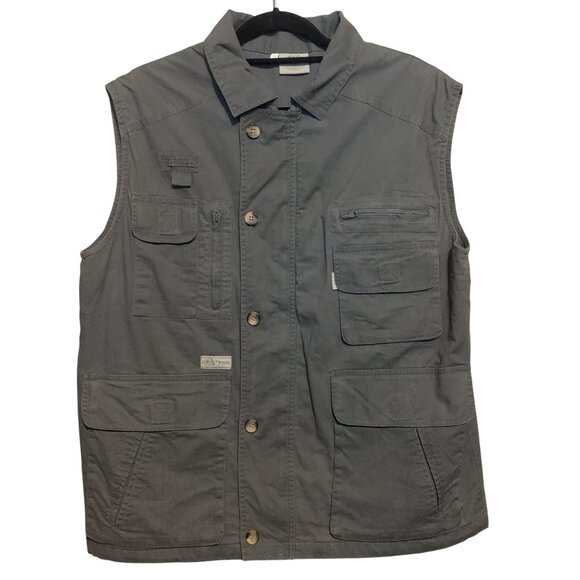 Tag Safari Men's Vest Gray Sz M Outdoor Hunting Utility Multiple Pockets Gorp - Picture 3 of 16